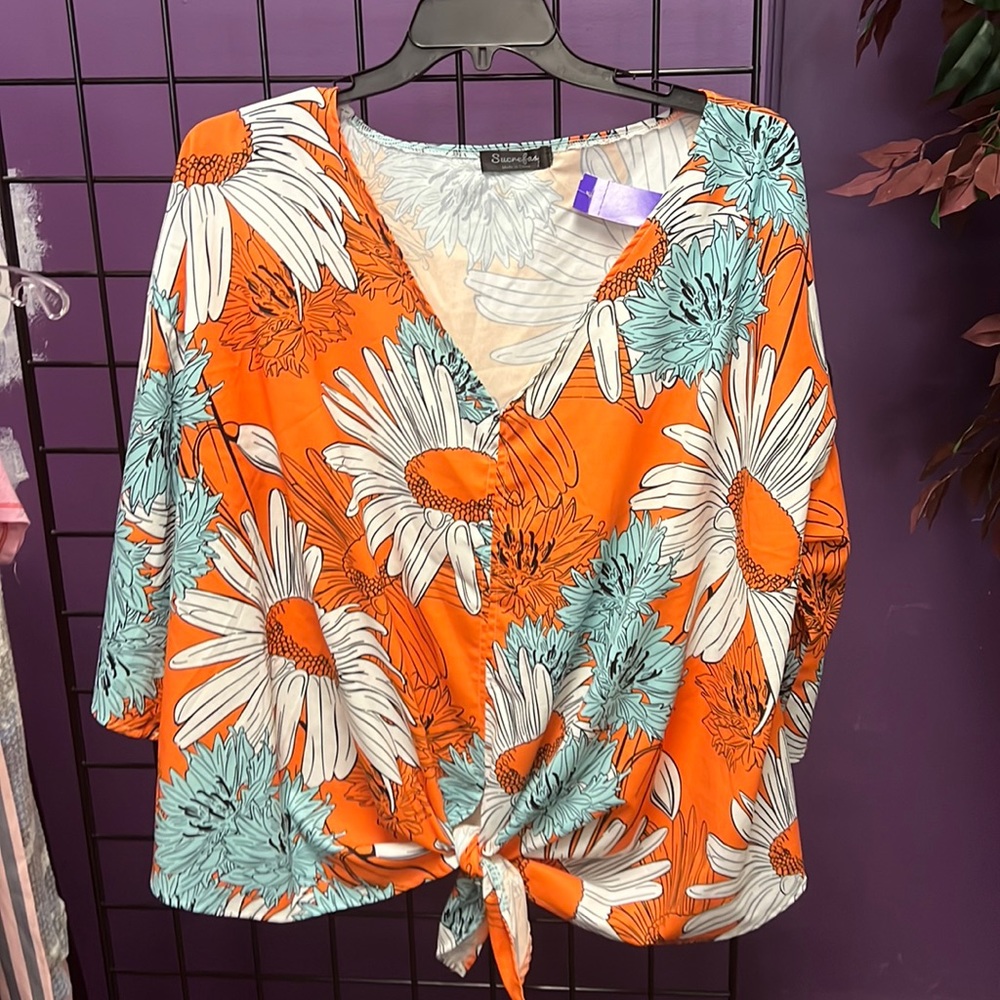 💜Sucrefas Orange Blue Top 3X